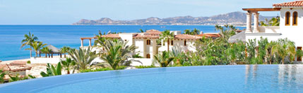 Infinity pool and view to Land's End from El Encanto in San Jose del Cabo
